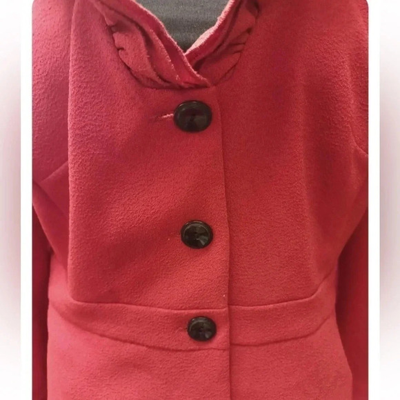 Danny & Nicole Red Ruffled  Blazer Size 16 - Picture 4 of 11